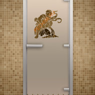 Дверь стеклянная ALDO «Лацио» коробка алюминий с порогом