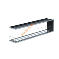 Торцевой биокамин 2000х500х300 мм, стекло, рамка нержавейка Торцевой биокамин 2000х500х300 мм, стекло, рамка нержавейка