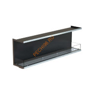 Биокамин фронтальный 1600х500х300 мм, стекло, рамка нержавейка