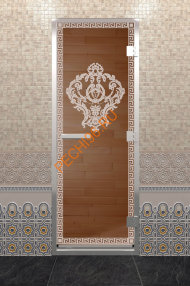 Дверь стеклянная DoorWood Хамам «Версаче» бронза, 1900х700 мм