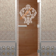 Дверь стеклянная DoorWood Хамам «Версаче» бронза, 1900х700 мм
