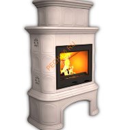 Печь-камин КимрПечь Прованс центральный двухъярусный Белый с дровником