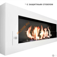 Биокамин ZeFire ORION 1200 с белой рамкой и стеклом