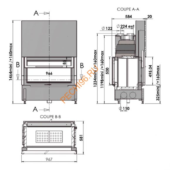 Каминная топка CHAZELLES Cloud 100 R DF