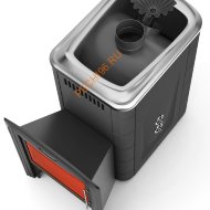 Печь банная Ангара 2012 Inox Витра ТО антрацит