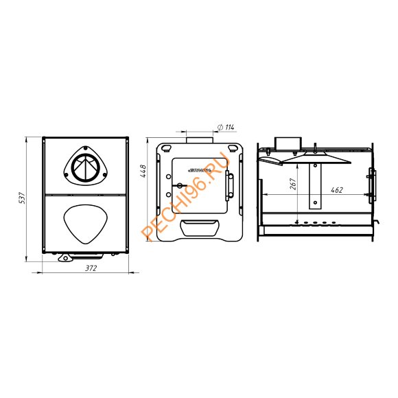 Печь банно-отопительная Ермак CUBE 16