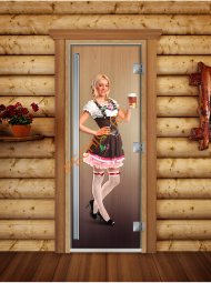 Дверь стеклянная DoorWood «Престиж», 700х1900мм, с фотопечатью «Фрау Марта»