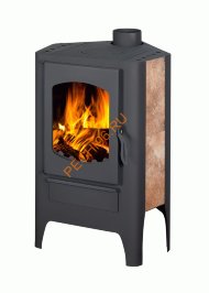 Печь-камин EcoKamin БАВАРИЯ ЭКО угловая с плитой