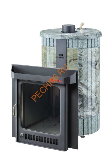 Печь банная Ферингер Малютка ПФ Жадеит перенесённый рисунок+Жадеит бучардированный