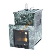 Печь банная ИзиСтим Анапа М2 в кожухе из змеевика с открытым верхом