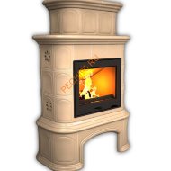 Печь-камин КимрПечь Прованс центральный двухъярусный Ваниль с дровником