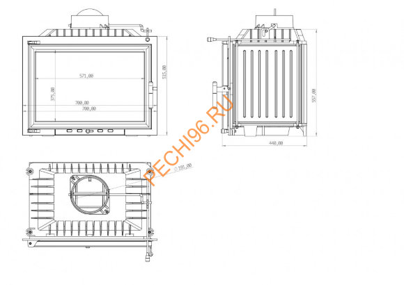 Каминная топка ECHA-TECH ECT Font/700 14 кВт