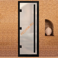 Дверь в хамам стеклянная Арта Престиж ВР Белая матовая, коробка черная алюминий с порогом