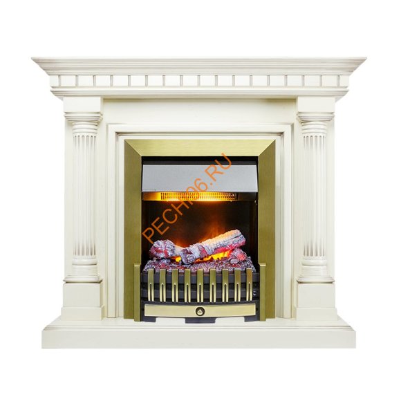 Электрокамин Dimplex Dallas с очагом Danville Antique Brass FB2 слоновая кость