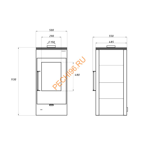 Печь-Камин Eysen V 10 керамогранит