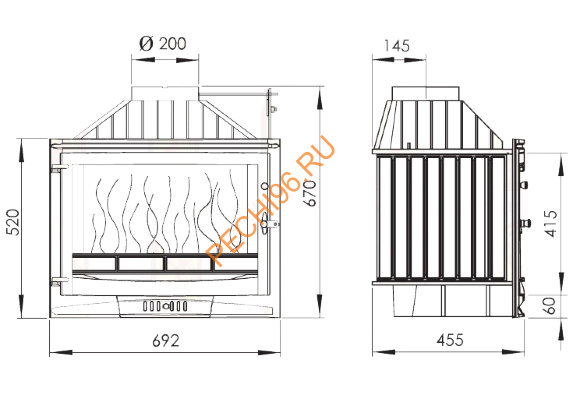 Каминная топка Мета Селеник 700М Ш Каминная топка Мета Селеник 700М Ш