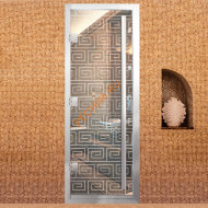 Дверь в хамам стеклянная Арта Премьер Арт 60G Этно, коробка алюминий с порогом