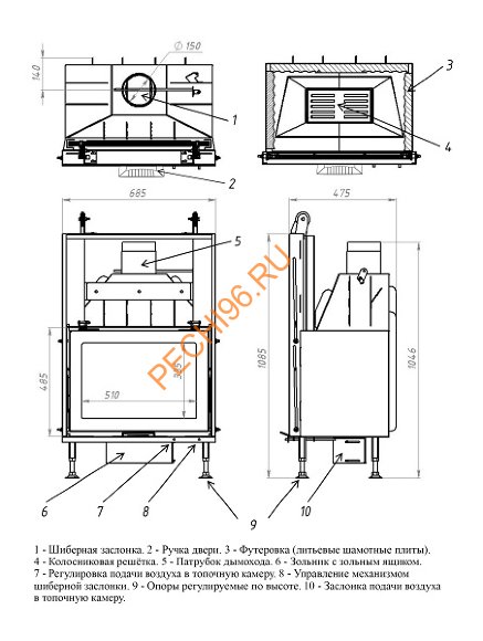 Каминная топка LK ЭЛЬБРУС 700 контргруз Каминная топка LK ЭЛЬБРУС 700 контргруз