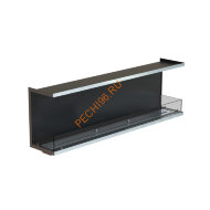 Биокамин фронтальный 1700х500х300 мм, стекло тонированное, рамка нержавейка