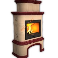 Печь-камин КимрПечь Прованс центральный двухъярусный Вишня с дровником