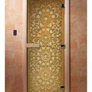 Дверь стеклянная DoorWood с фотопечатью «Ажур»