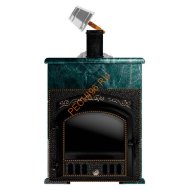 Печь банная чугунная Сибирь-премиум 25 (545х545), ТК 400 мм, в облицовке Оптима змеевик