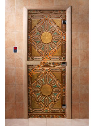 Дверь стеклянная DoorWood с фотопечатью «Восточный узор»