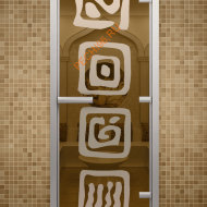 Дверь стеклянная ALDO «Лед» коробка алюминий с порогом