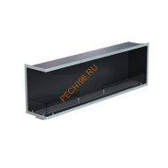 Биокамин угловой 1900х500х300 мм, стекло тонированное, рамка нержавейка