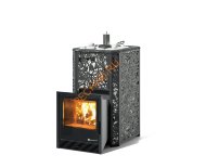 Печь банная ИзиСтим Ялта 15 К Хохлома черная