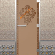 Дверь стеклянная DoorWood Хамам «Версаче» бронза матовая, 2000х800 мм