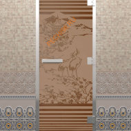 Дверь стеклянная DoorWood Хамам «Япония» бронза матовая, 1900х700 мм