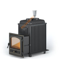 Чугунная банная печь Эверест Легкий пар (280) под обкладку