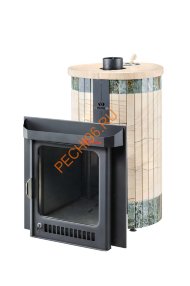 Печь банная Ферингер Макси ПФ Окаменевшее дерево перенесённый рисунок+Жадеит