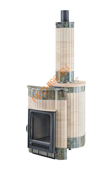 Печь банная Ферингер Малютка ПФ Окаменевшее дерево перенесённый рисунок+Жадеит