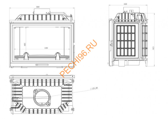Каминная топка ECHA-TECH ECT Font/800 18 кВт Каминная топка ECHA-TECH ECT Font/800 18 кВт