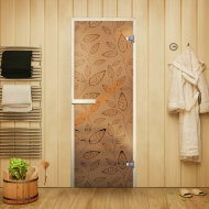Дверь стеклянная Арта Креатив Листья, осина