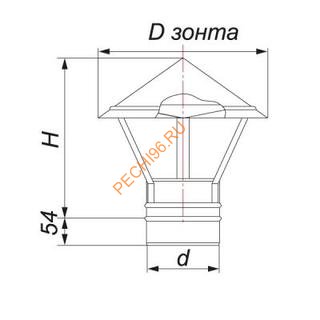 Зонт ВУЛКАН VHR d200 мм