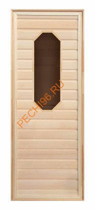 Дверь «Липа» восьмиугольное стекло коробка 1900х700 мм, осина