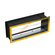 Биокамин сквозной 1200х500х300 мм, стекло, рамки латунь