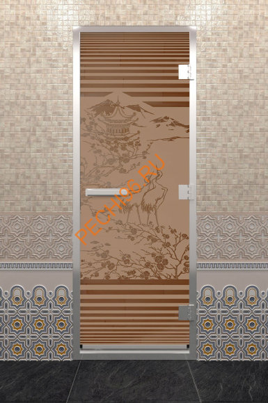 Дверь стеклянная DoorWood Хамам «Япония» бронза матовая, 1900х700 мм