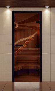 Дверь стеклянная ALDO NEW Black «бронза» 690*1990 мм коробка бук чёрная