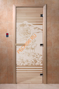 Дверь стеклянная DoorWood «Япония сатин», 2100х900 мм