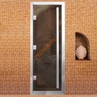 Дверь в хамам стеклянная Арта Престиж ВР Иллюзия, коробка алюминий с порогом