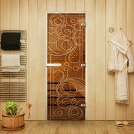 Дверь стеклянная Арта Креатив Витраж, осина