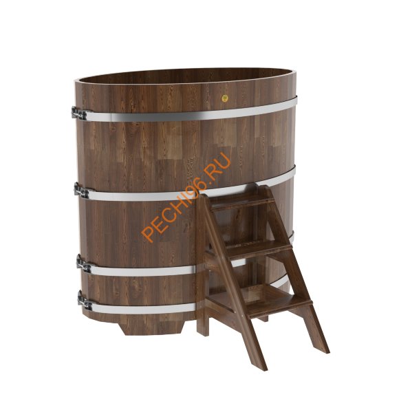 Купель для бани BentWood овальная из сращённой морёной лиственницы, 0,80х1,42 м