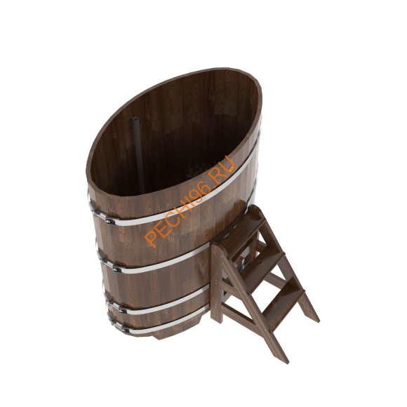Купель для бани BentWood овальная из сращённой морёной лиственницы, 0,80х1,42 м