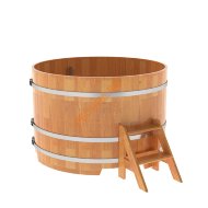 Купель для бани BentWood круглая из сращённой лиственницы, D1,8 м