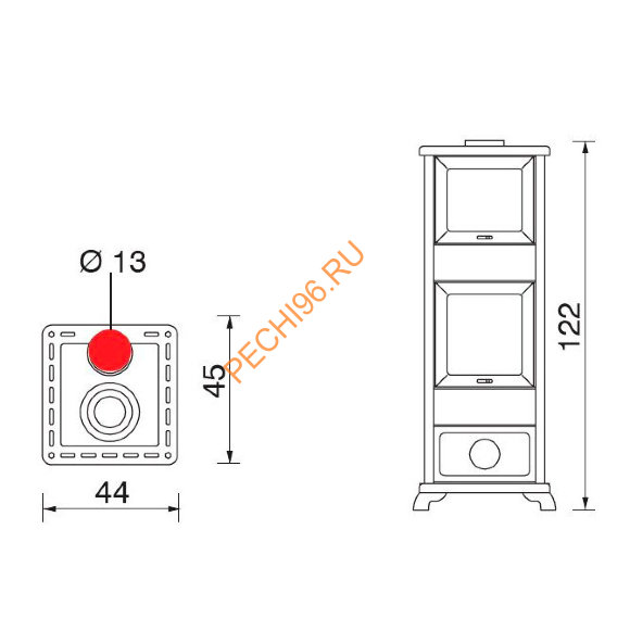 Печь-камин EdilKamin DECOR C CUOIO