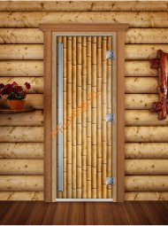 Дверь стеклянная DoorWood «Престиж», 700х1900мм, с фотопечатью «Бамбук»